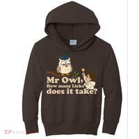 Mr Owl How Many Licks Does It Take Funny Kids Hoodie thumb 0