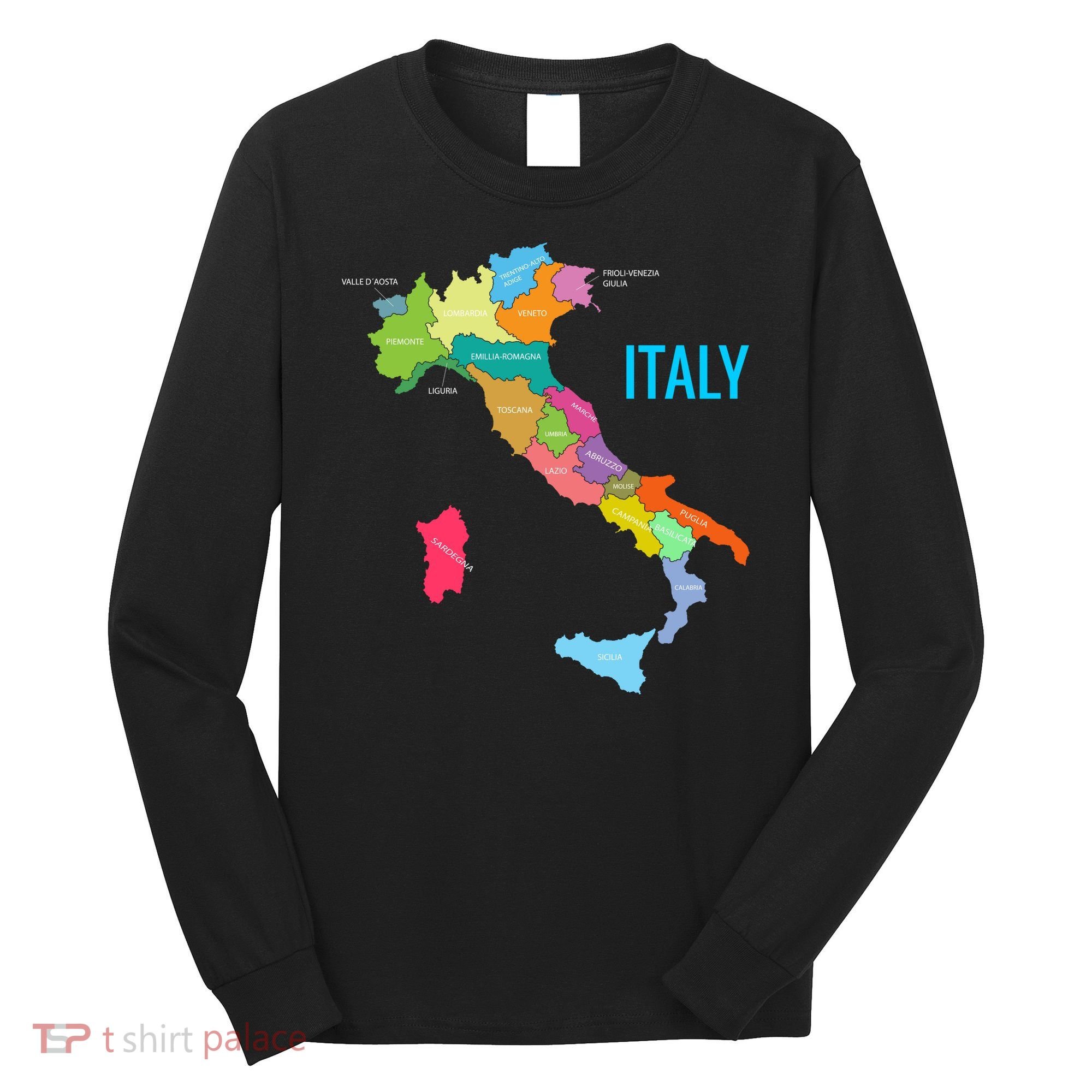 Map Of Italy Long Sleeve Shirt