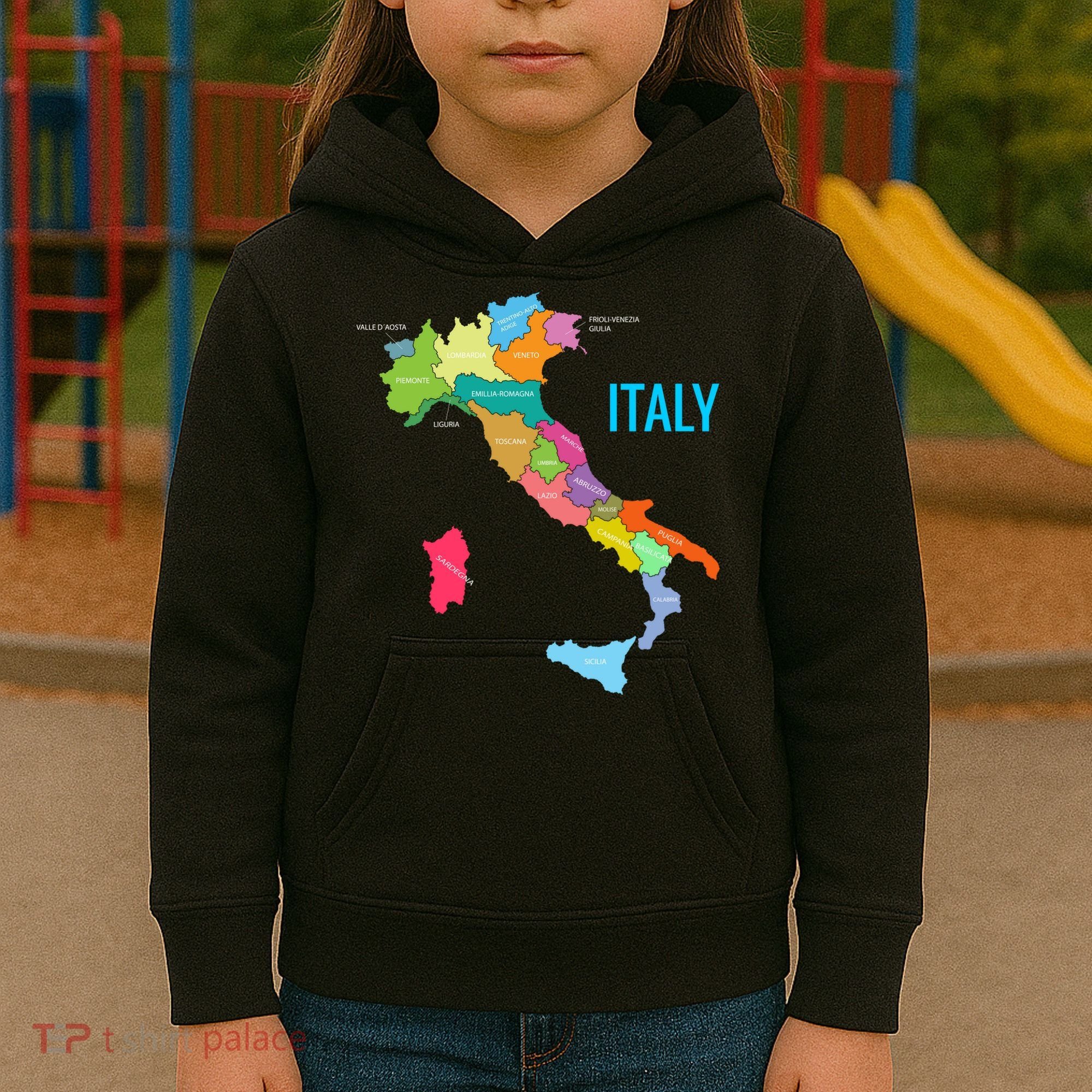 Map Of Italy Kids Hoodie