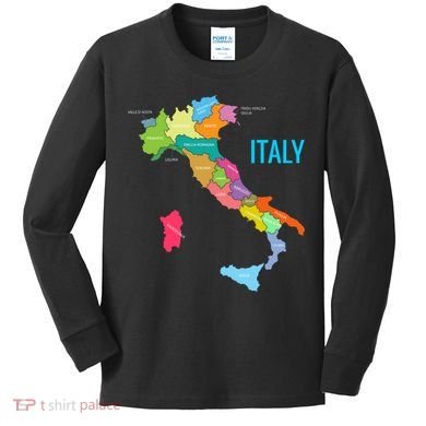 Map Of Italy Kids Long Sleeve Shirt