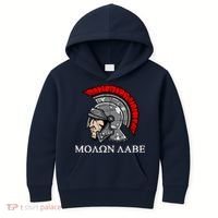 Molon Labe - Spartan Helmet Greek - Come and Take Kids Hoodie thumb 0