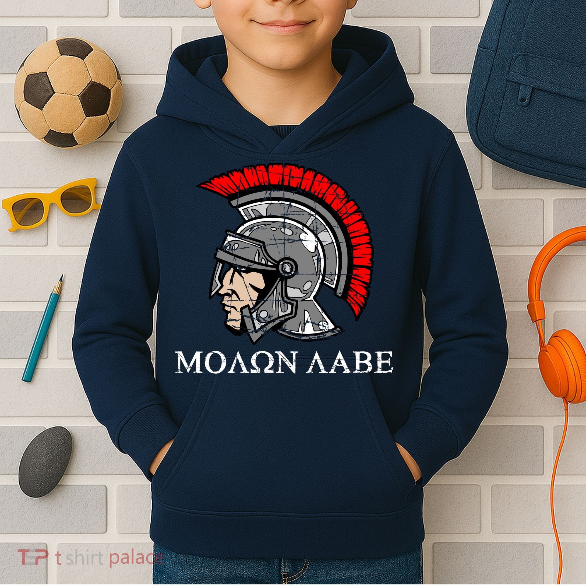 Molon Labe - Spartan Helmet Greek - Come and Take Kids Hoodie
