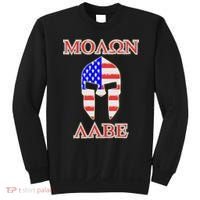 Molon Labe American Flag Spartan Helmet Greek Come and Take Sweatshirt thumb 0