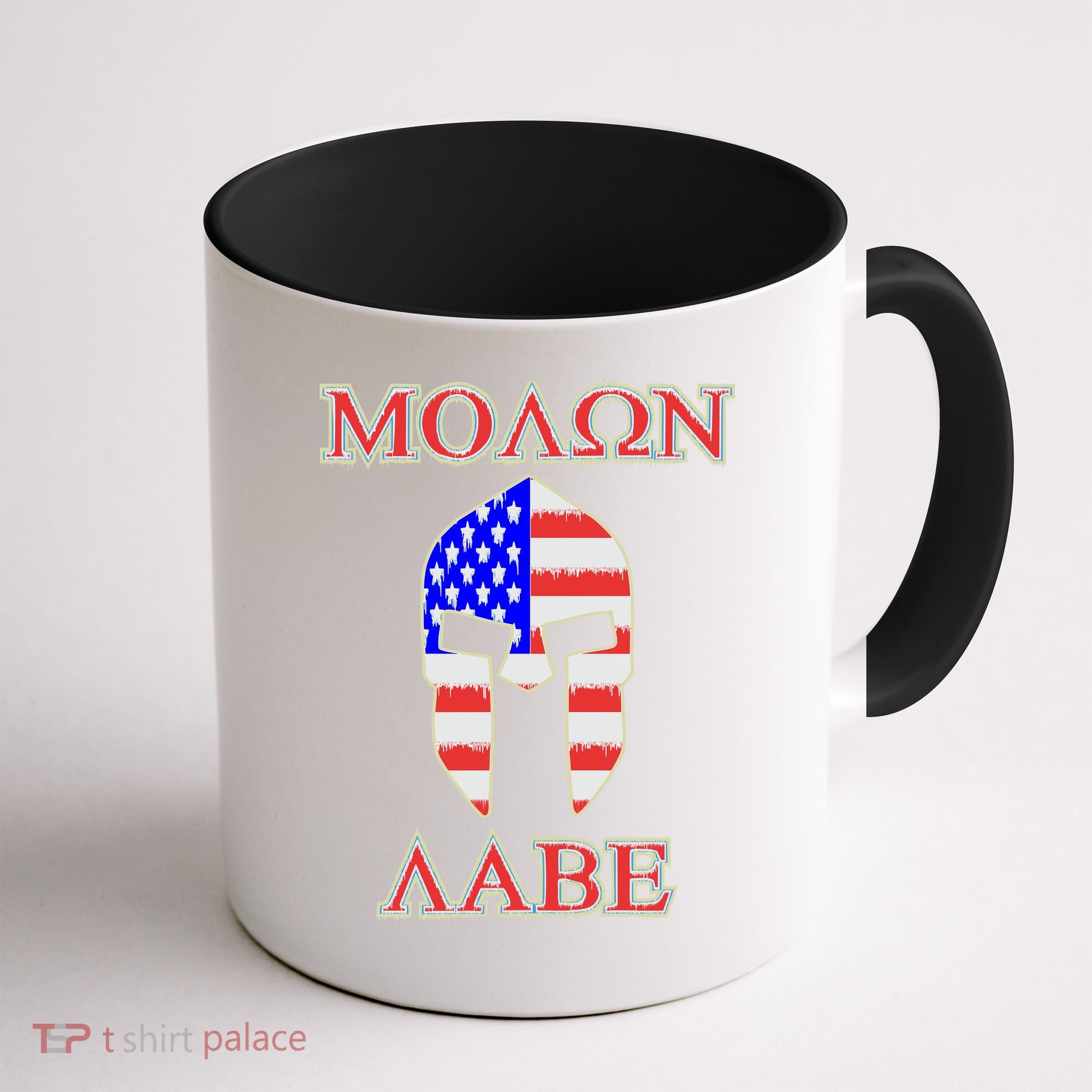 Molon Labe American Flag Spartan Helmet Greek Come and Take Coffee Mug