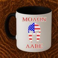 Molon Labe American Flag Spartan Helmet Greek Come and Take Coffee Mug thumb 2