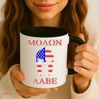 Molon Labe American Flag Spartan Helmet Greek Come and Take Coffee Mug thumb 3