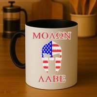 Molon Labe American Flag Spartan Helmet Greek Come and Take Coffee Mug thumb 4