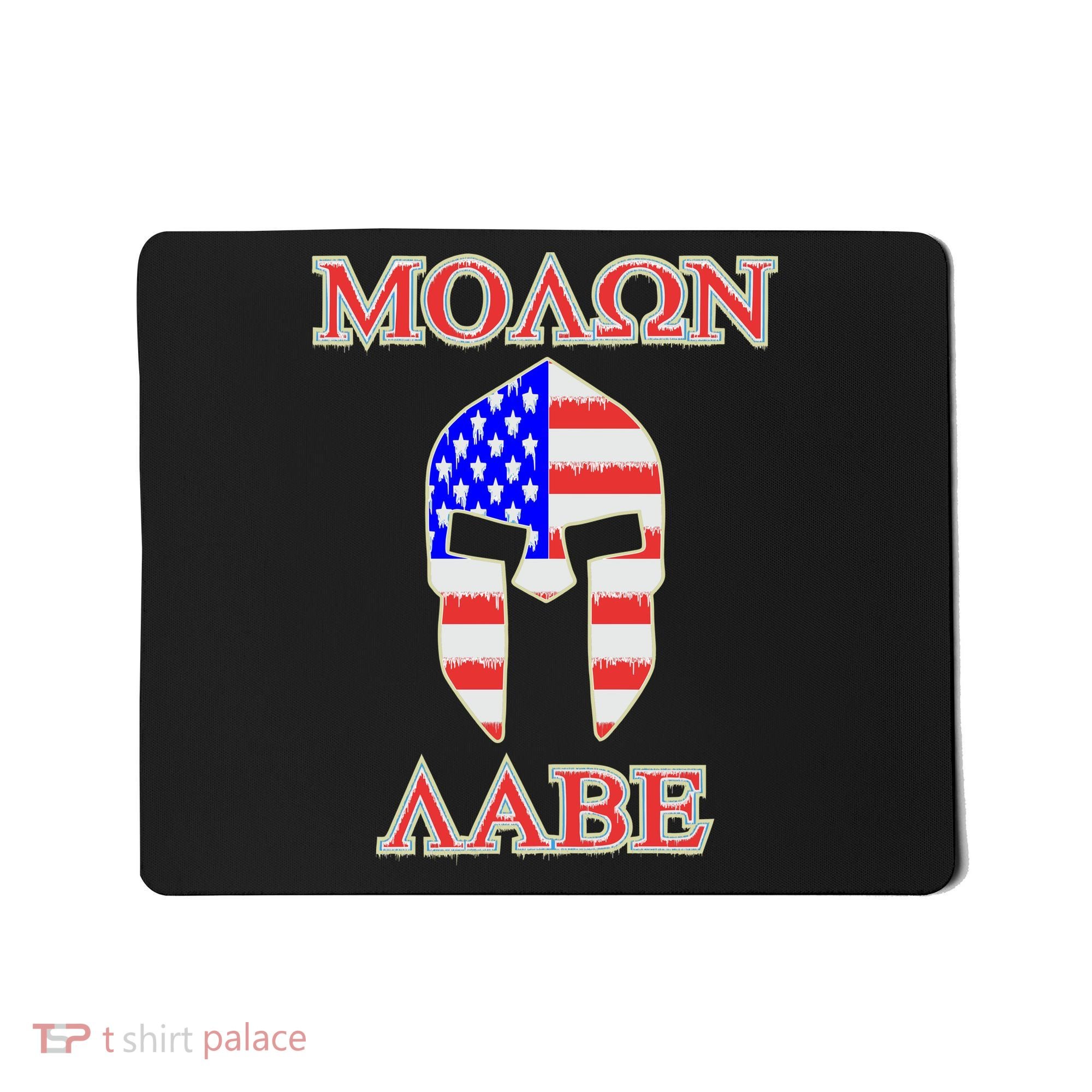 Molon Labe American Flag Spartan Helmet Greek Come and Take Mousepad