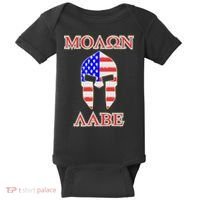Molon Labe American Flag Spartan Helmet Greek Come and Take Baby Bodysuit thumb 0