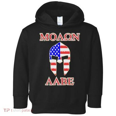 Molon Labe American Flag Spartan Helmet Greek Come and Take Toddler Hoodie