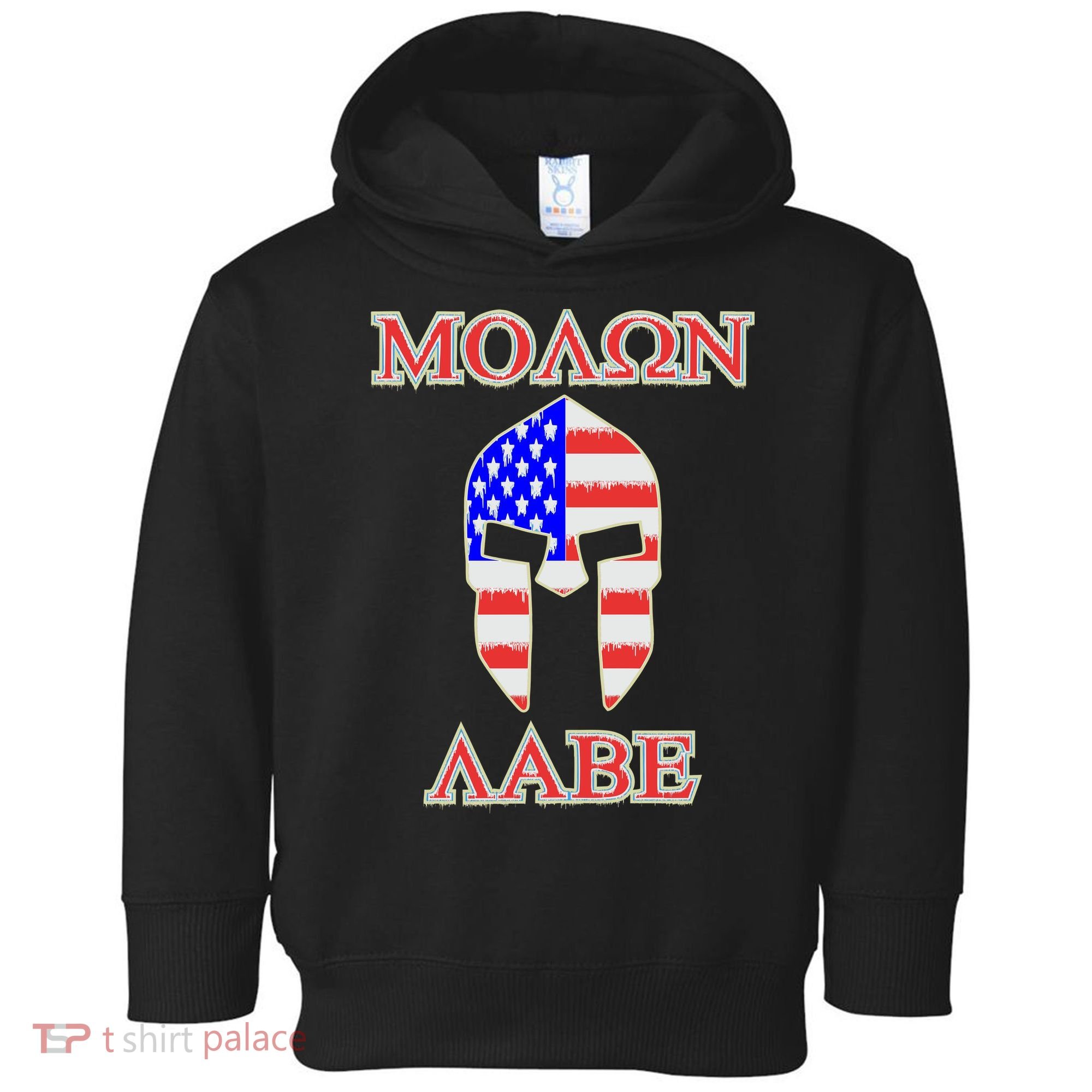 Molon Labe American Flag Spartan Helmet Greek Come and Take Toddler Hoodie