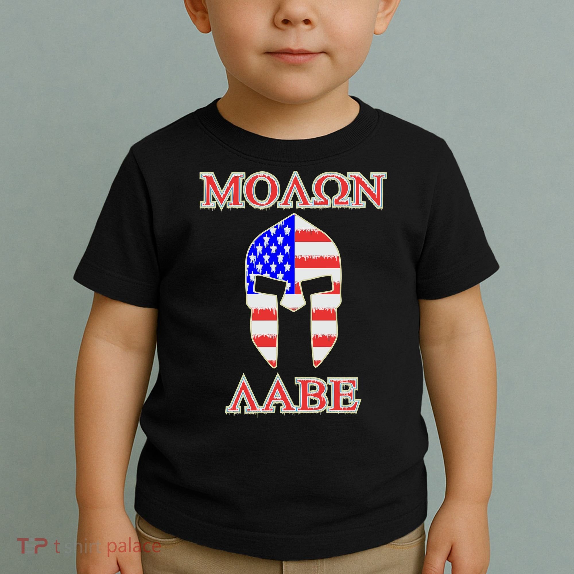 Molon Labe American Flag Spartan Helmet Greek Come and Take Toddler T-Shirt