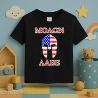 Molon Labe American Flag Spartan Helmet Greek Come and Take Toddler T-Shirt thumb 3
