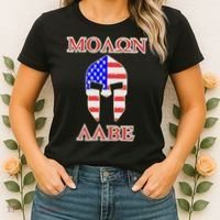 Molon Labe American Flag Spartan Helmet Greek Come and Take Women's T-Shirt thumb 2