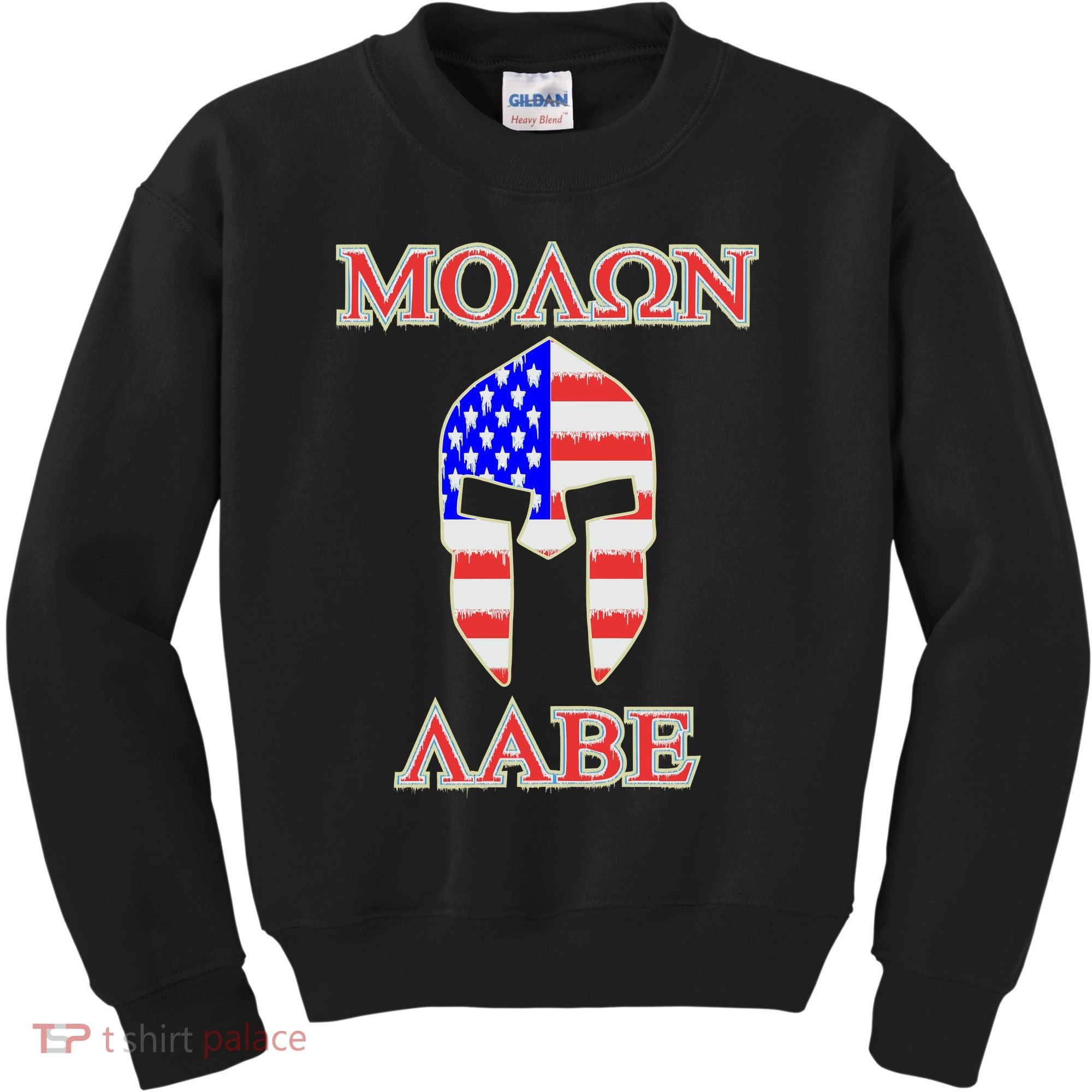 Molon Labe American Flag Spartan Helmet Greek Come and Take Kids Sweatshirt