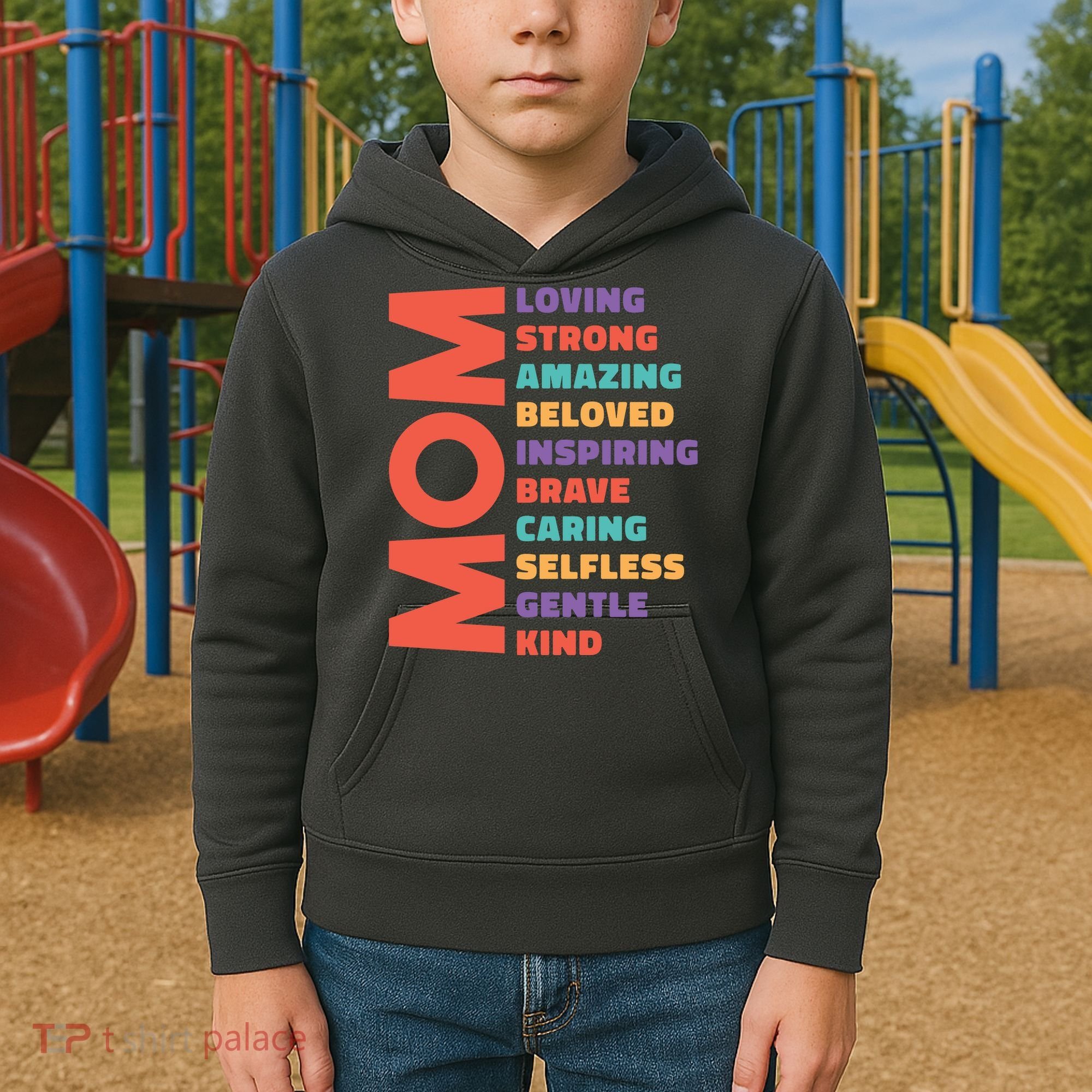 Mom Adjective Kids Hoodie