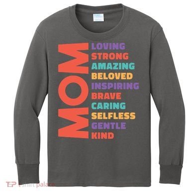 Mom Adjective Kids Long Sleeve Shirt