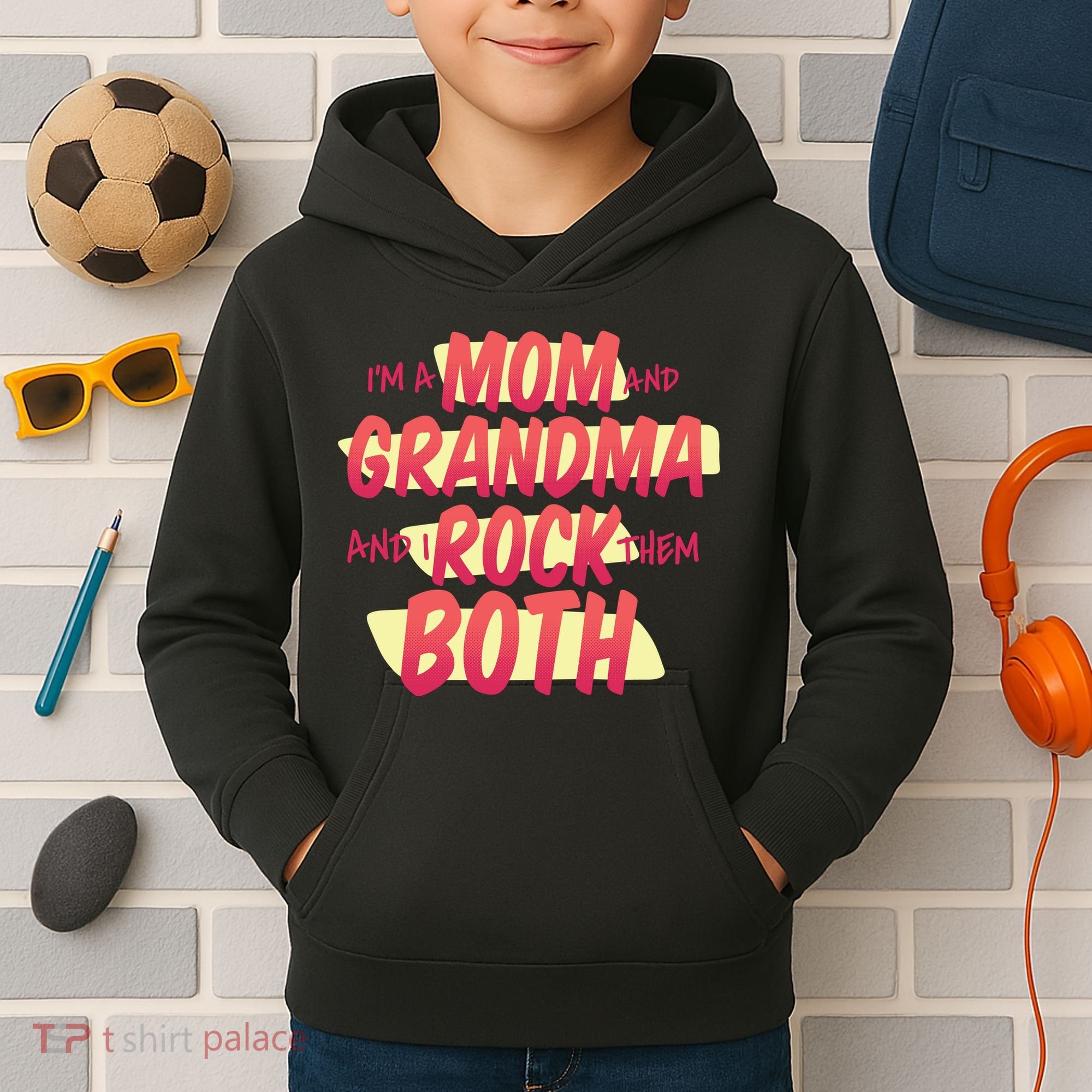 Mom And Grandma Rock Them Both Kids Hoodie