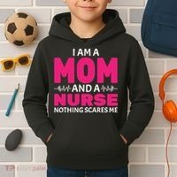 Mom and Nurse Nothing Scares Me Kids Hoodie thumb 2