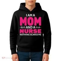 Mom and Nurse Nothing Scares Me Kids Hoodie thumb 4