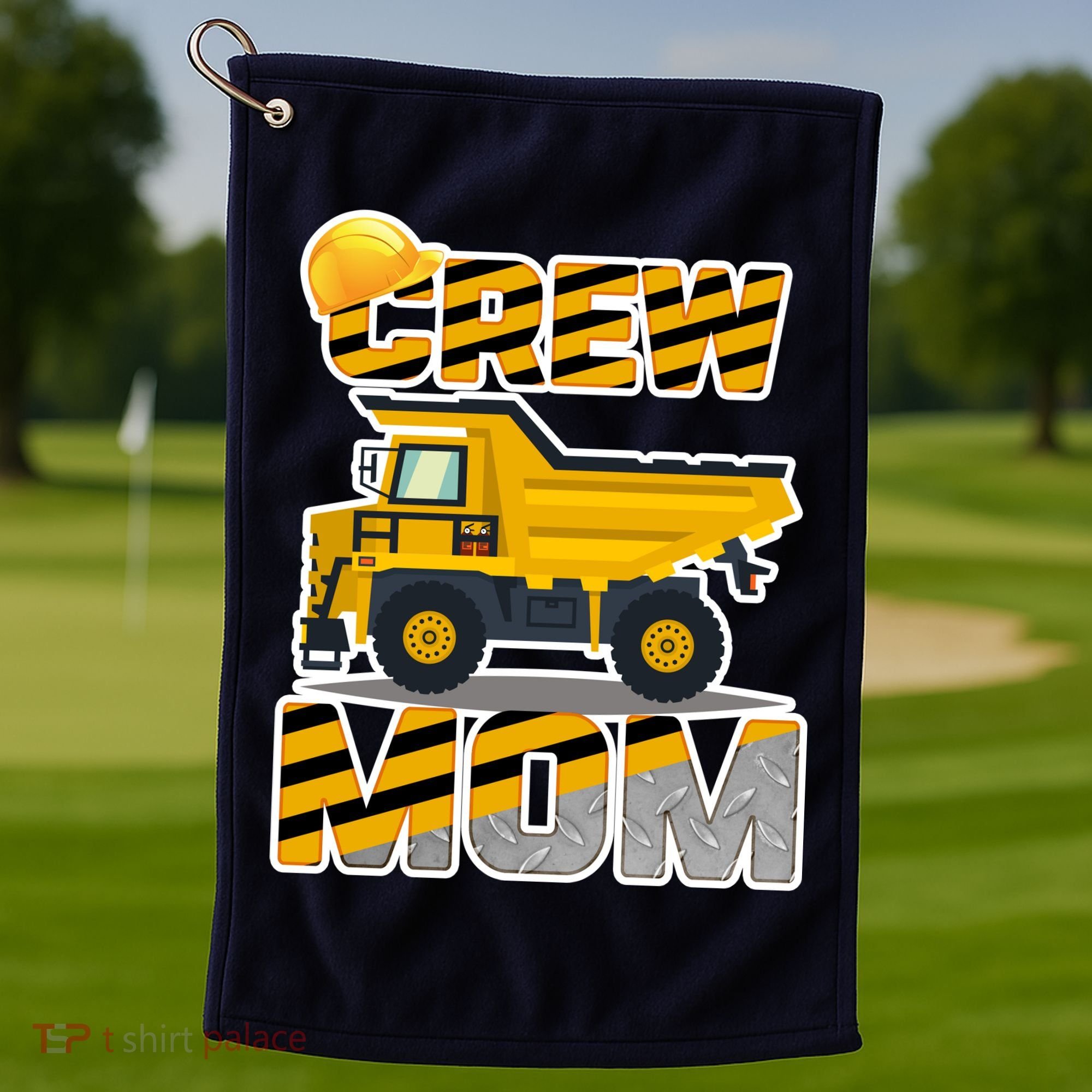 Mom Birthday Crew Construction Party Golf Towel