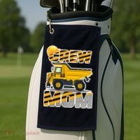 Mom Birthday Crew Construction Party Golf Towel thumb 2