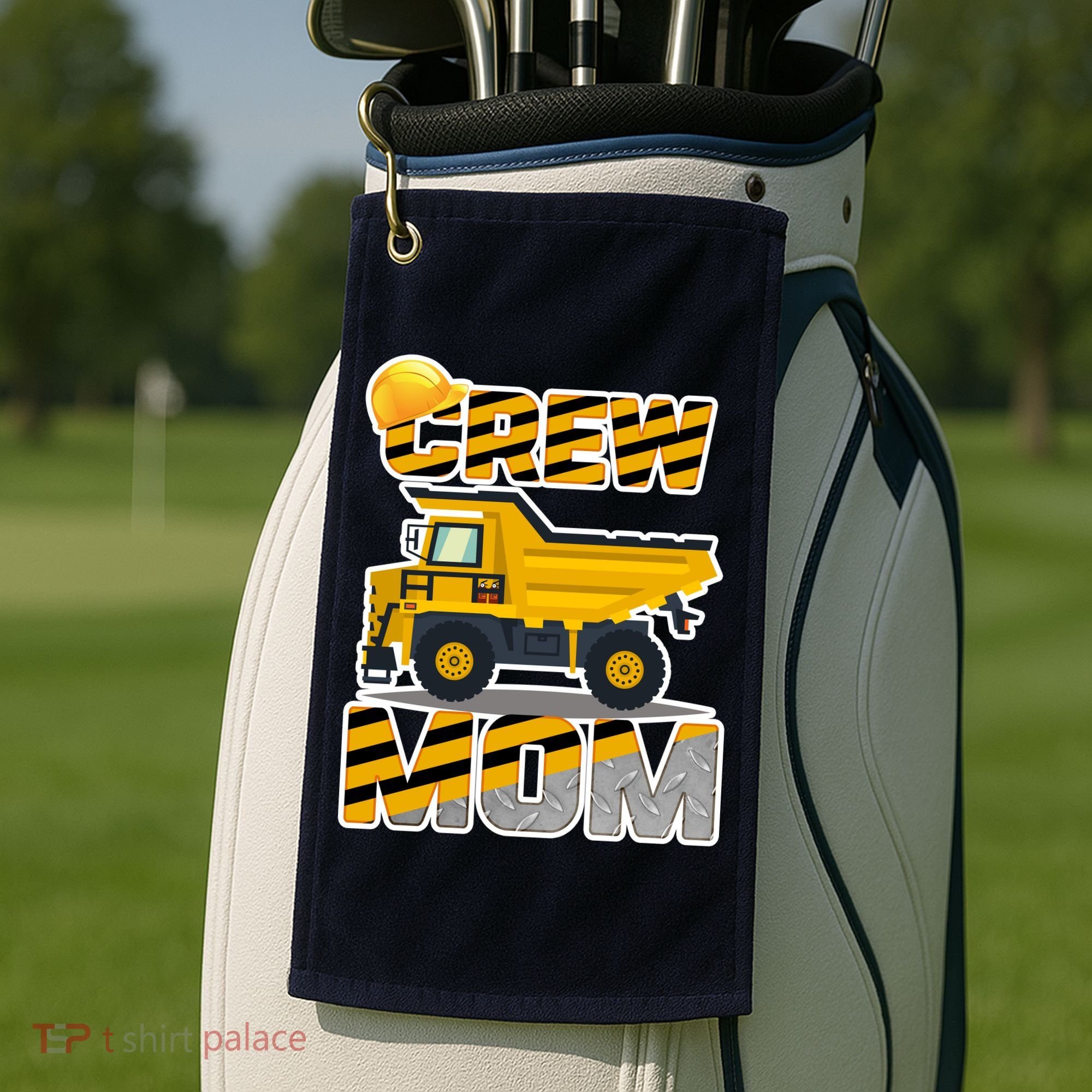 Mom Birthday Crew Construction Party Golf Towel