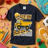Mom Birthday Crew Construction Party Kids T-Shirt thumb 3