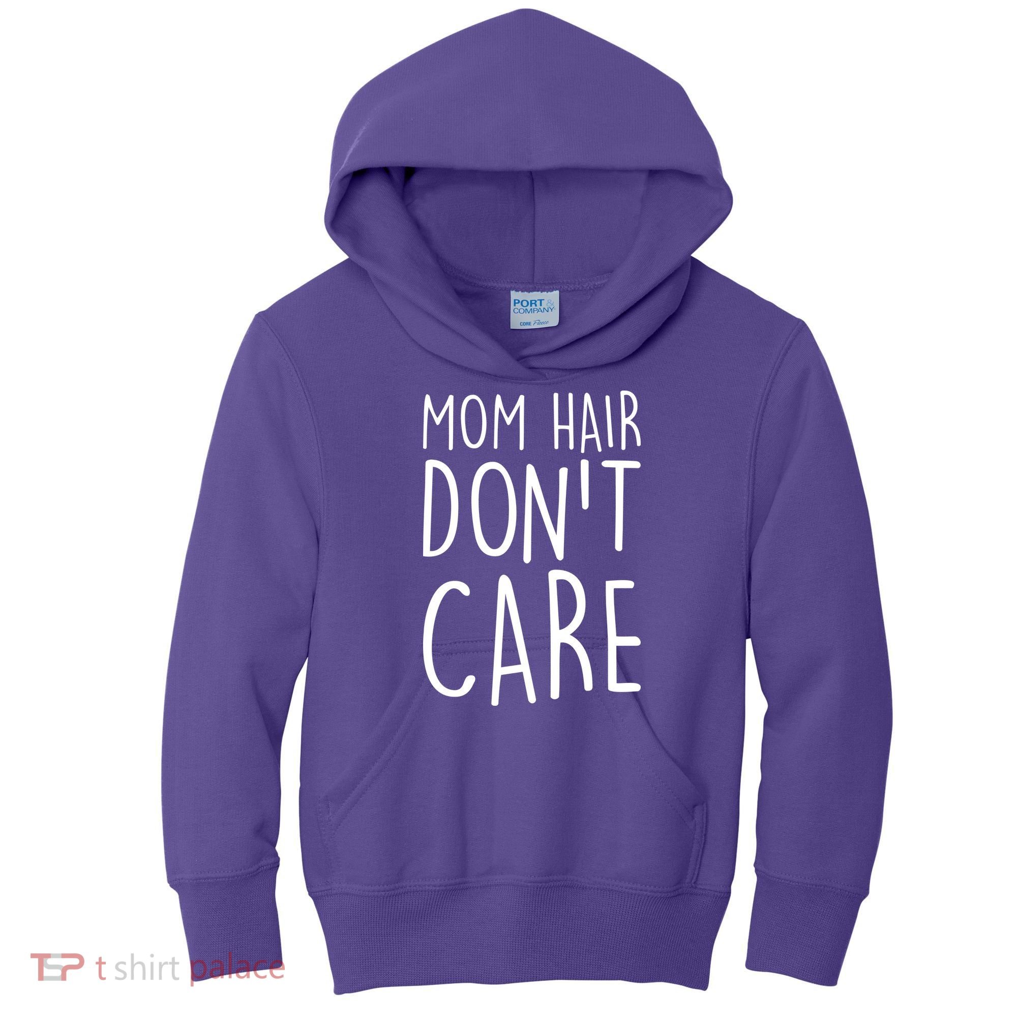 Mom Hair Don't Care Kids Hoodie