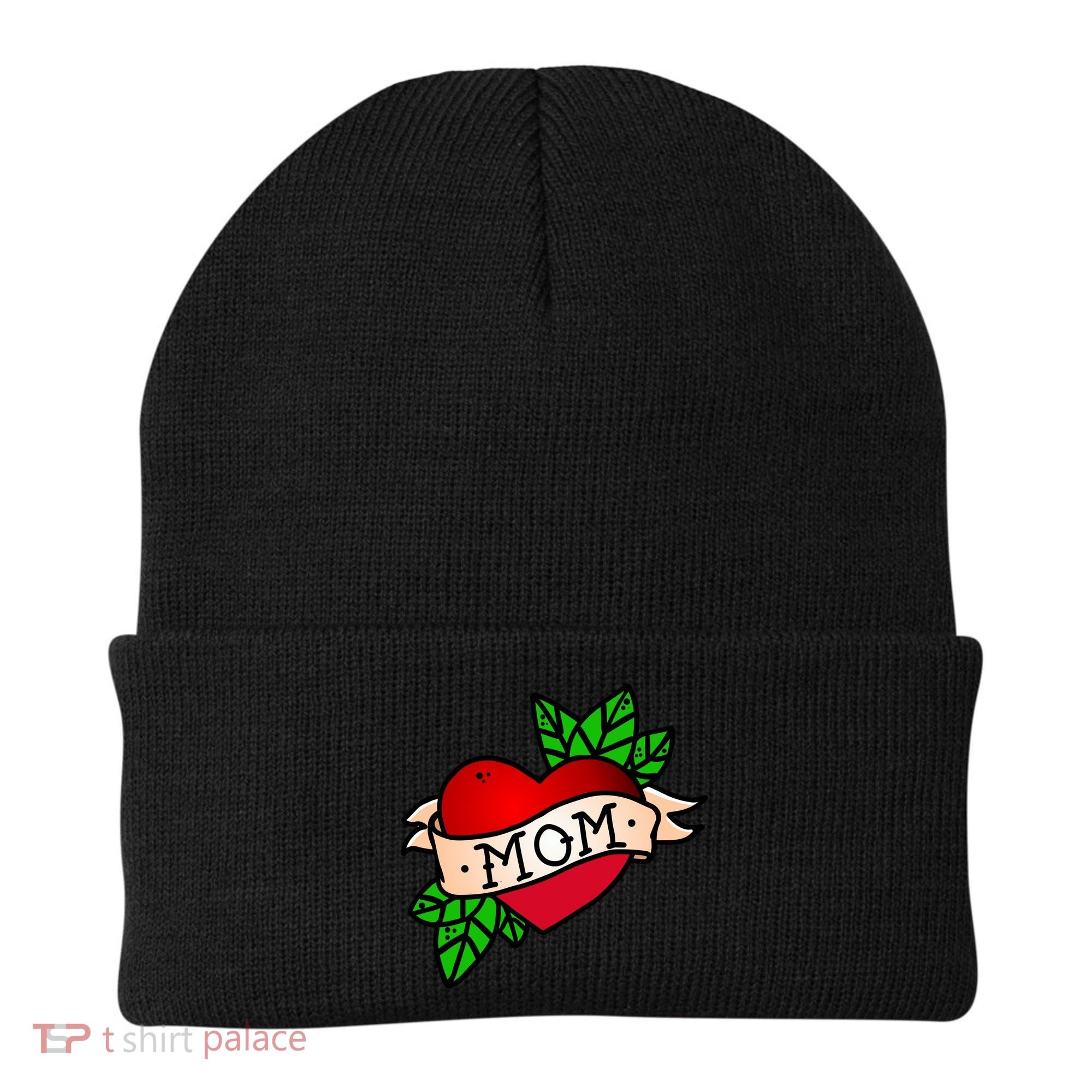 Mom Heart Tattoo Love Beanie