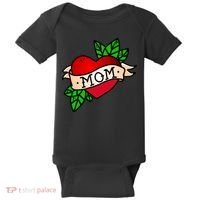 Mom Heart Tattoo Love Baby Bodysuit thumb 0