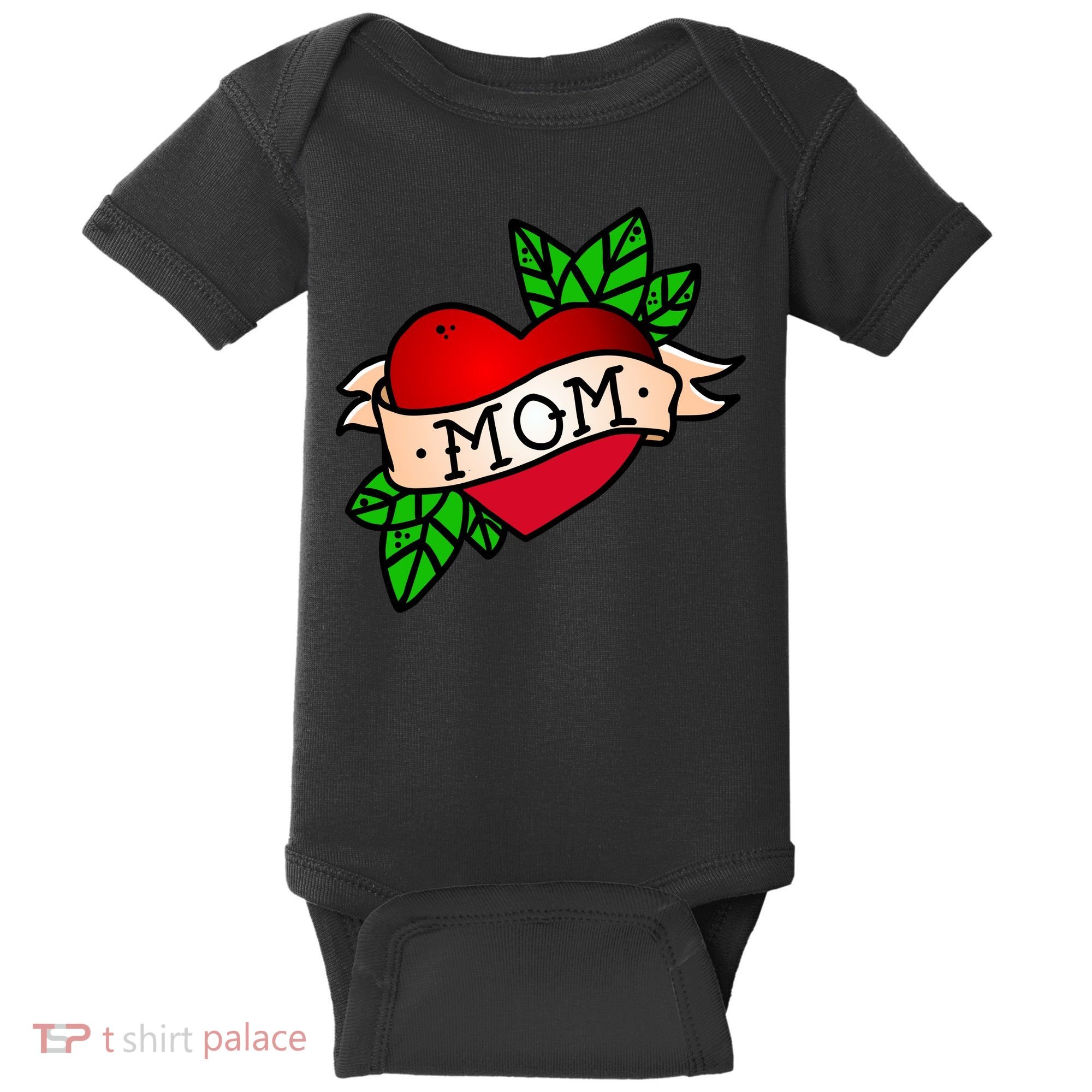 Mom Heart Tattoo Love Baby Bodysuit