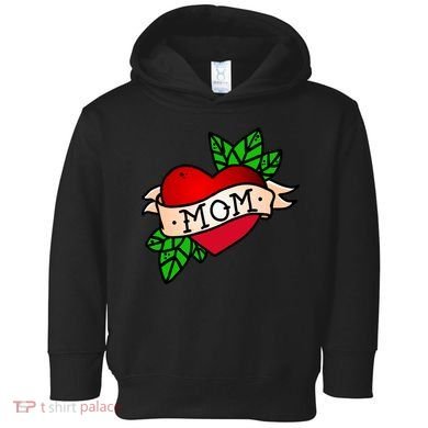 Mom Heart Tattoo Love Toddler Hoodie