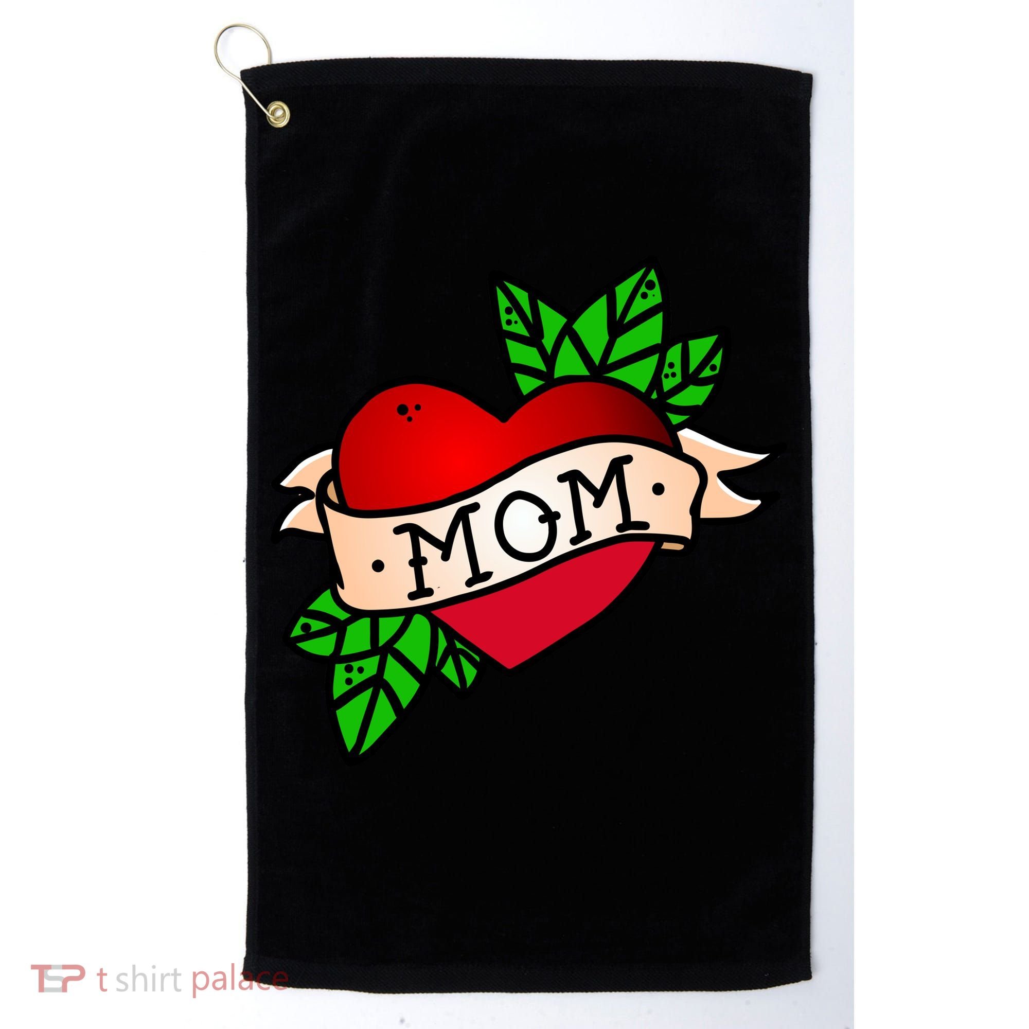 Mom Heart Tattoo Love Golf Towel