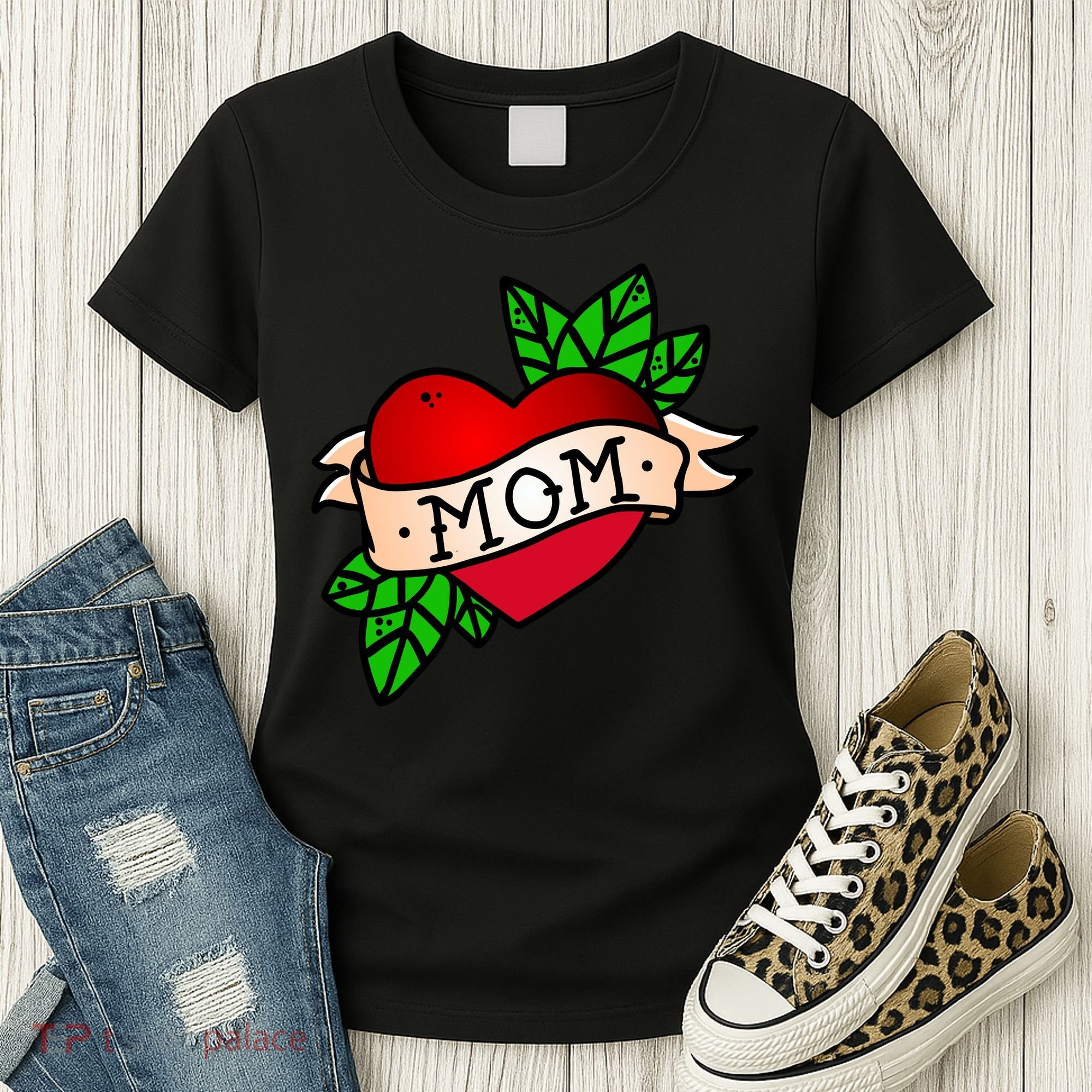 Mom Heart Tattoo Love Women's T-Shirt