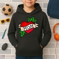 Mom Heart Tattoo Love Kids Hoodie thumb 2