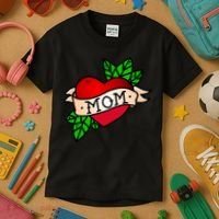 Mom Heart Tattoo Love Kids T-Shirt thumb 3