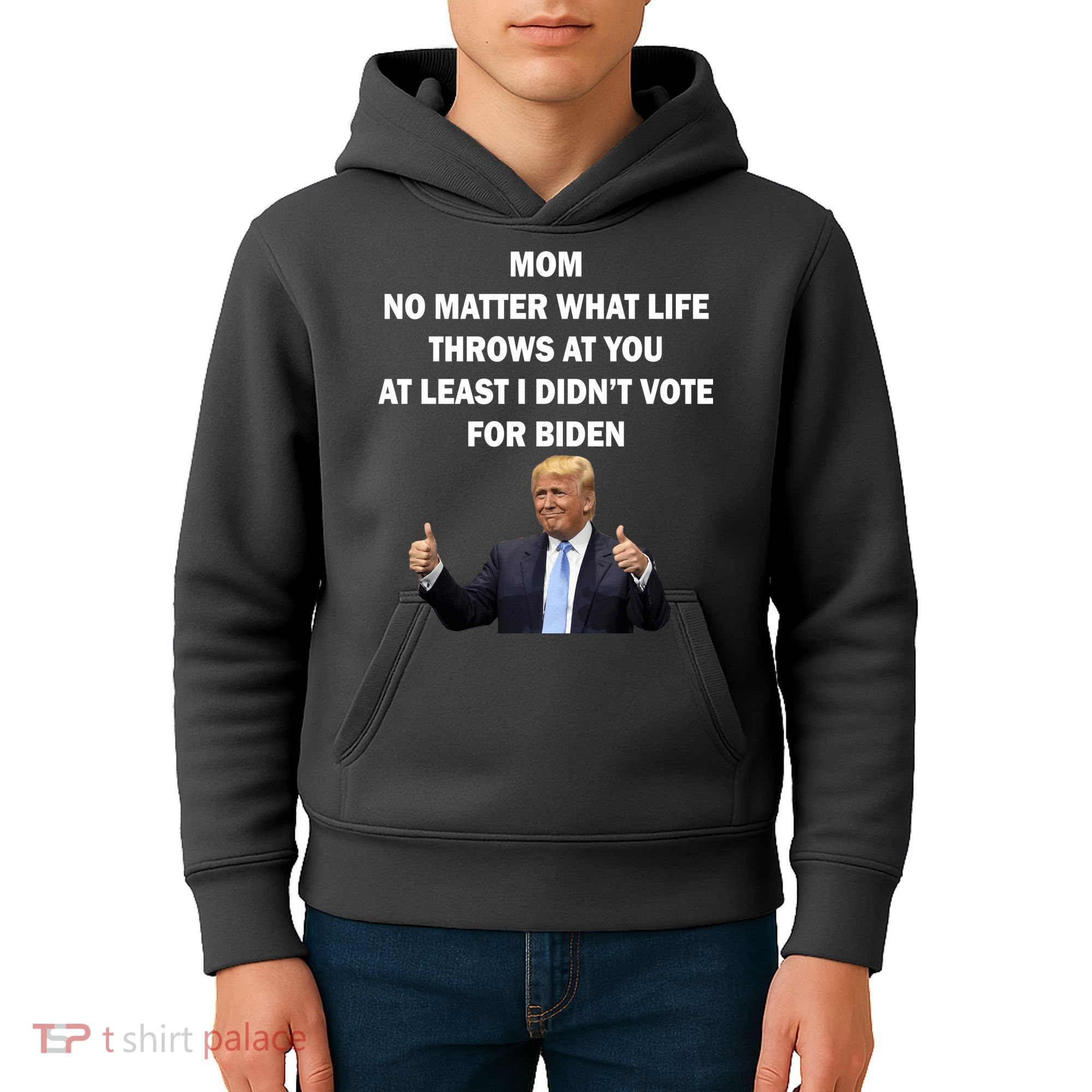 Mom Least I Didn't Vote Biden Funny Pro Republican Kids Hoodie