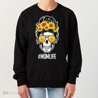 Mom Life Sunflower Skull Women's Sweatshirt thumb 0
