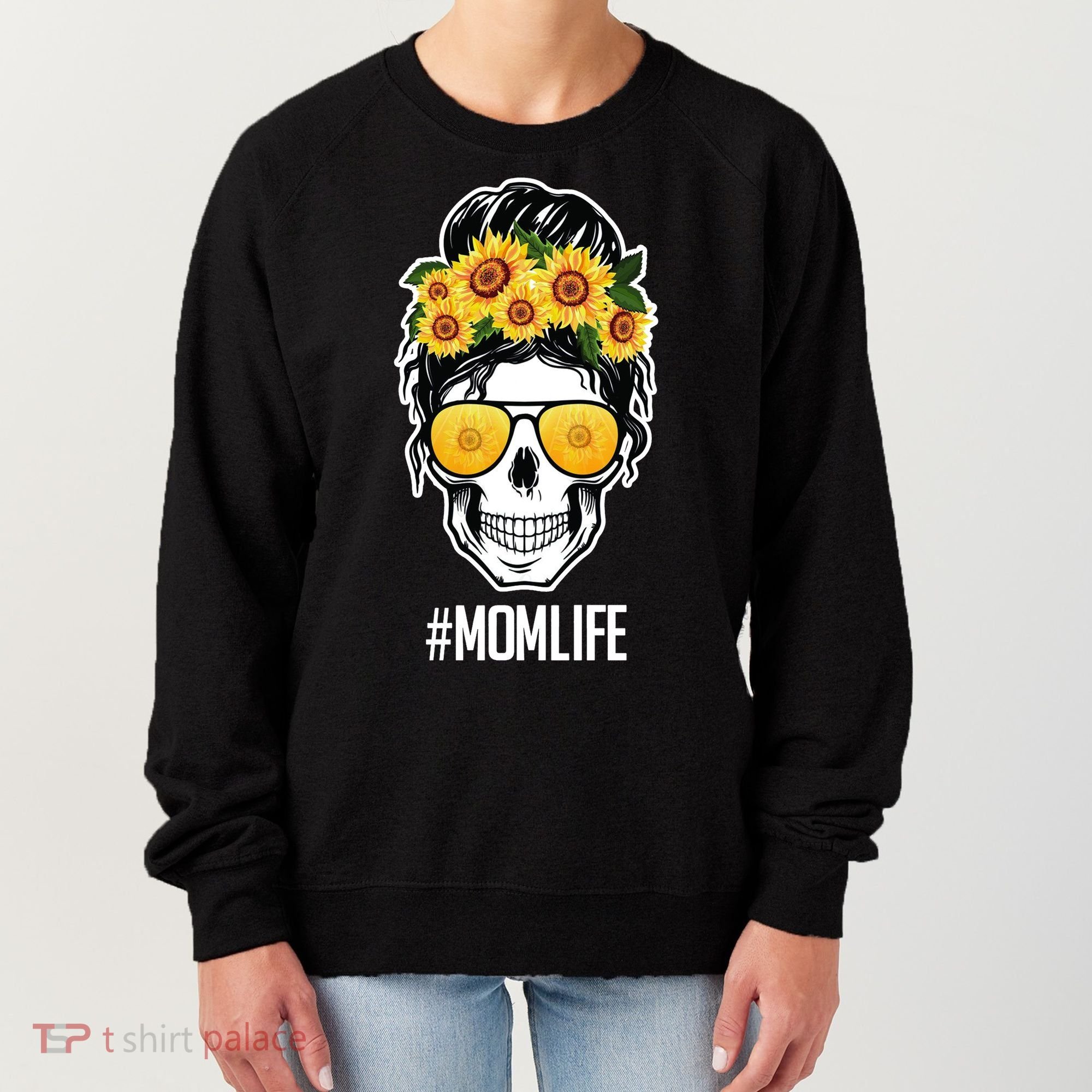 Mom Life Sunflower Skull Women's Sweatshirt