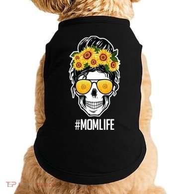 Mom Life Sunflower Skull Doggie Tank