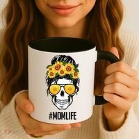 Mom Life Sunflower Skull Coffee Mug thumb 3