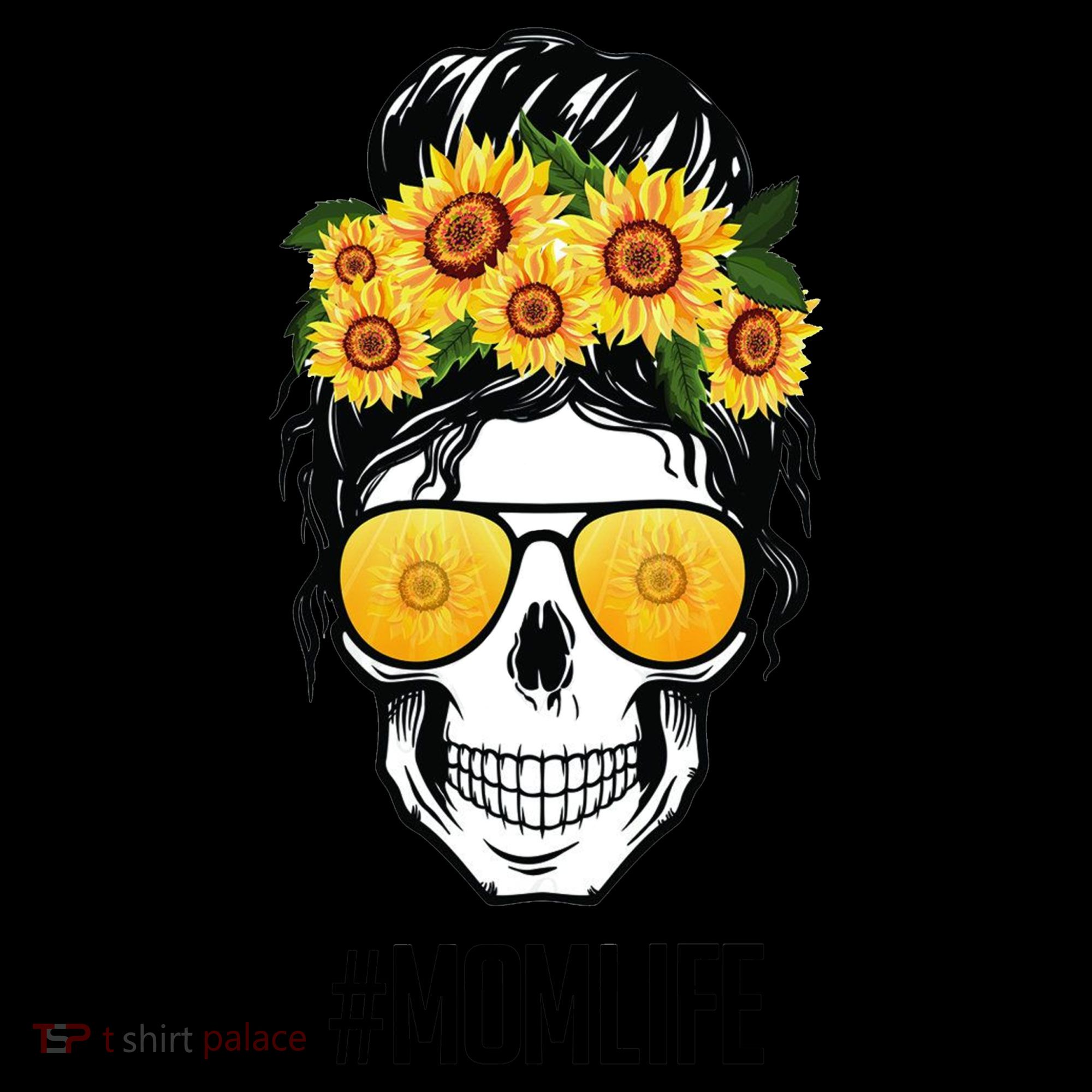 Mom Life Sunflower Skull Coffee Mug