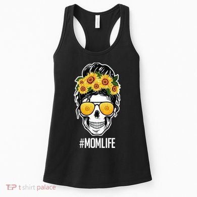 Mom Life Sunflower Skull Women's Tank Top
