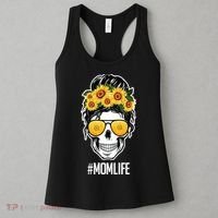 Mom Life Sunflower Skull Women's Tank Top thumb 3