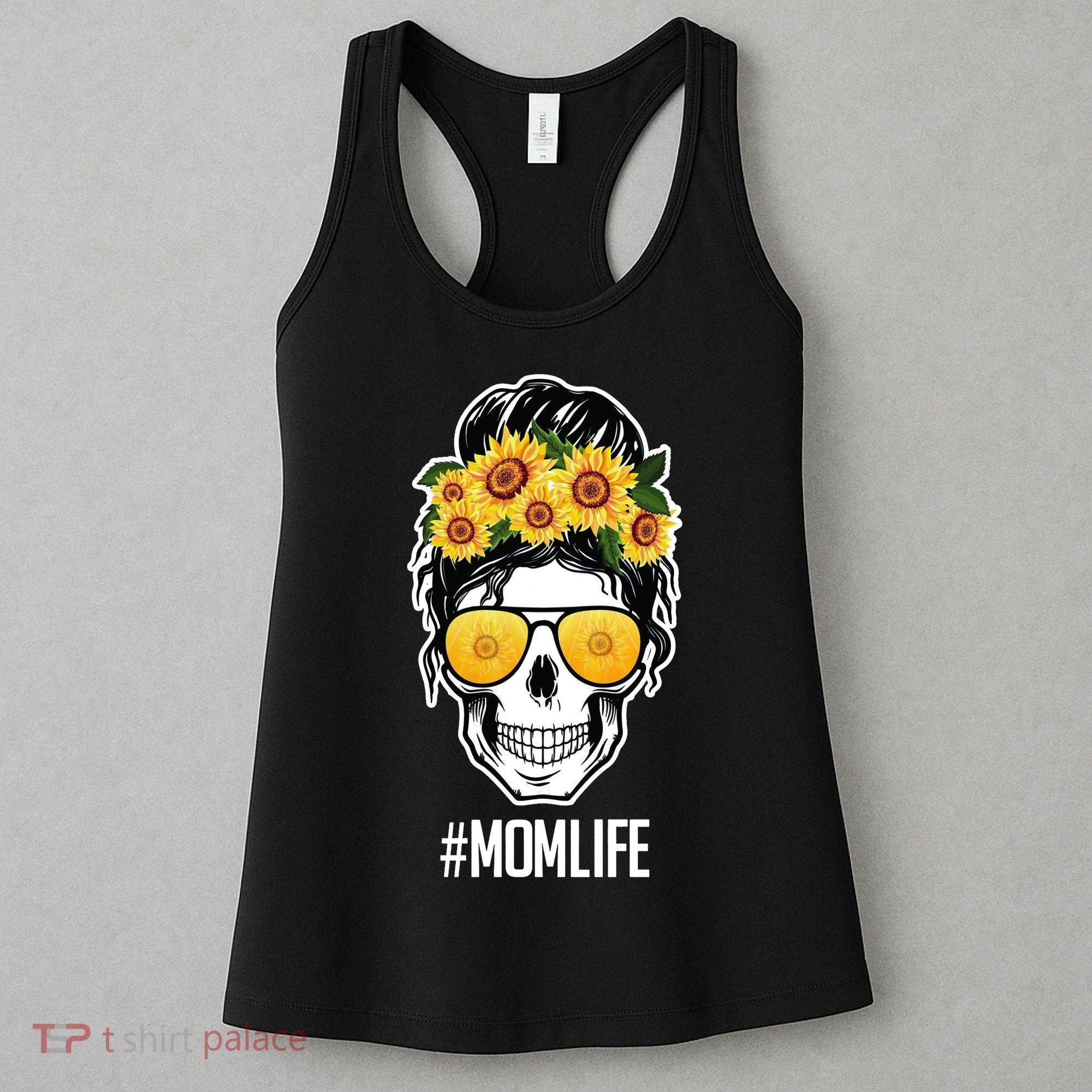 Mom Life Sunflower Skull Women's Tank Top