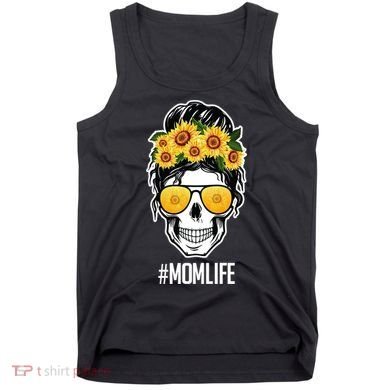 Mom Life Sunflower Skull Tank Top