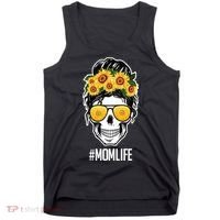 Mom Life Sunflower Skull Tank Top thumb 0