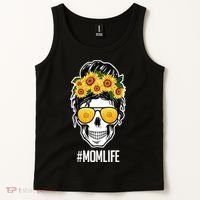 Mom Life Sunflower Skull Tank Top thumb 2