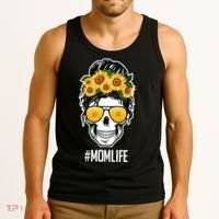 Mom Life Sunflower Skull Tank Top thumb 3